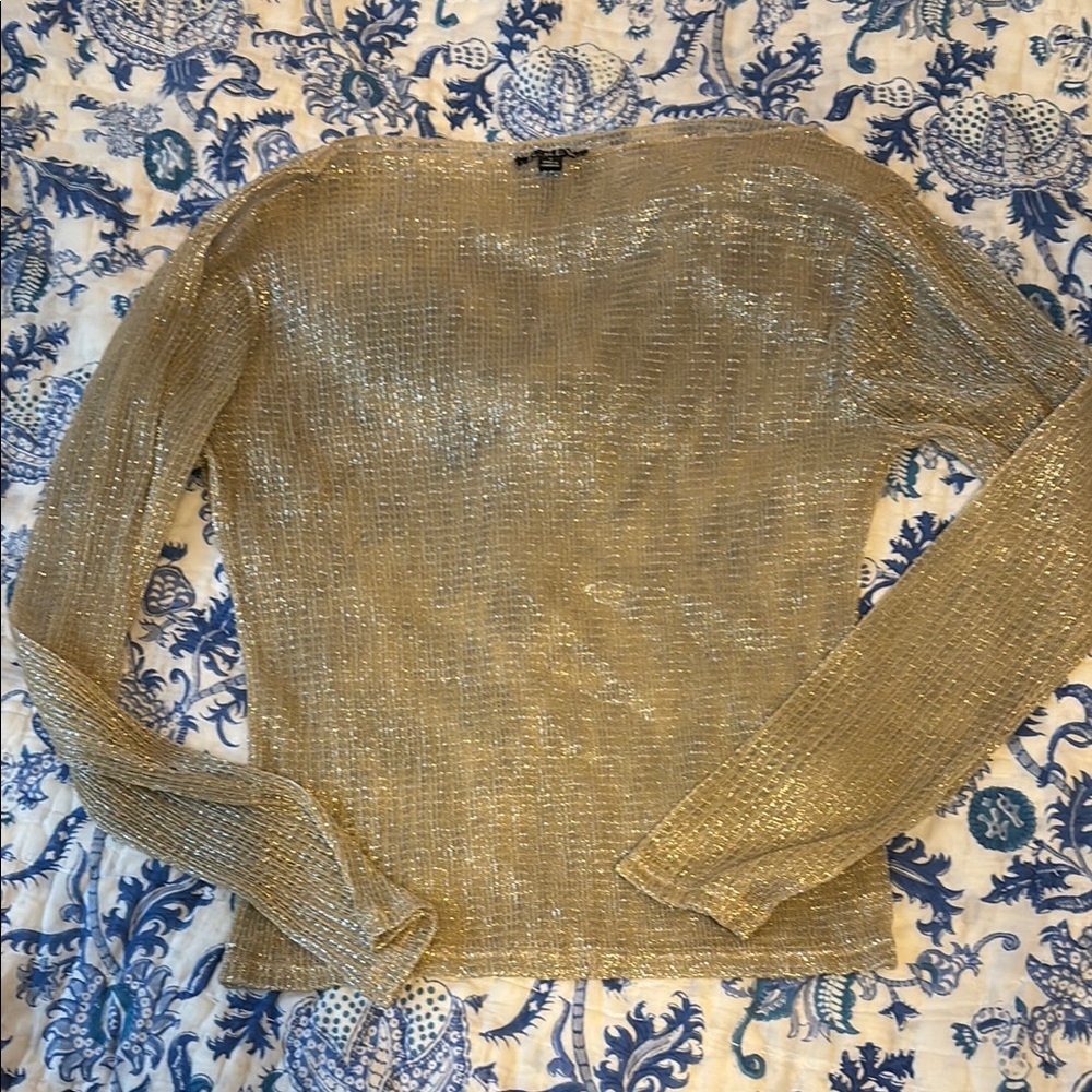 J Crew Gold Shimmer Top